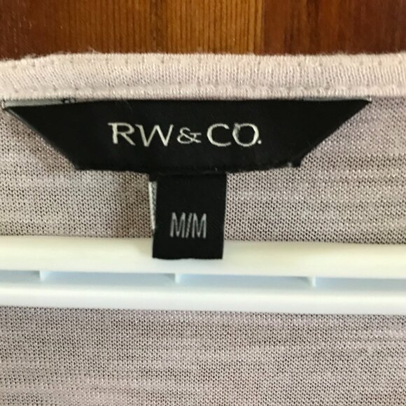 RW&CO. Medium Mauve Semi Sheer Tee Top - Picture 3 of 4